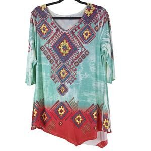 Women's blouse  size large very pretty multi color brand Cover Charge